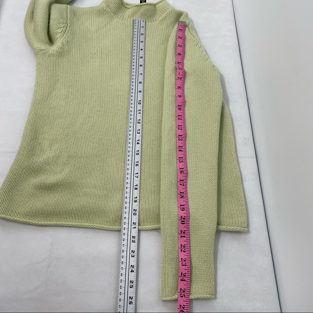 EILEEN FISHER Green 100% Cashmere Sweater S Mock Neck - Picture 6 of 7